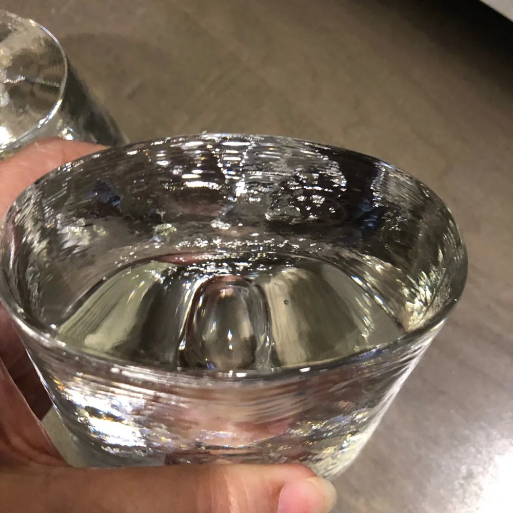 Crate & Barrel Elegant Crystal Clear Ice tapered Candle Holders set of two